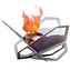Haegs Fire Pit Portatif Ateş Çukuru Paslanmaz Çelik Krom BBQ Grill Izgaralı Kamp Ateşi Kolay Taşınabilir Odun Kömür Dış Mekan Outdoor Barbekü Mangal 56cm x 56cm