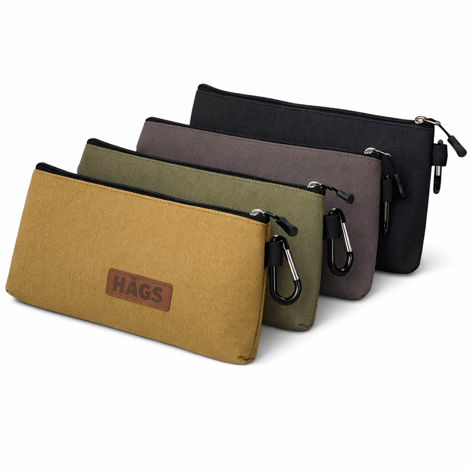 Haegs Çok Amaçlı Küçük Alet Çantası Fermuarlı Kanvas Kalemlik Alet Kırtasiye ve Kalemler için Saklama Düzenleyici Çantalar Organizer Kese 4 lü Büyük Boy Karışık Renk