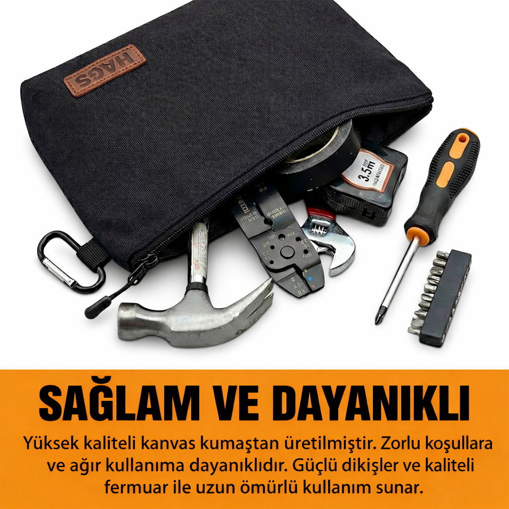 Haegs Çok Amaçlı Küçük Alet Çantası Fermuarlı Kanvas Kalemlik Alet Kırtasiye ve Kalemler için Saklama Düzenleyici Çantalar Organizer Kese 4 lü Büyük Boy Karışık Renk 5
