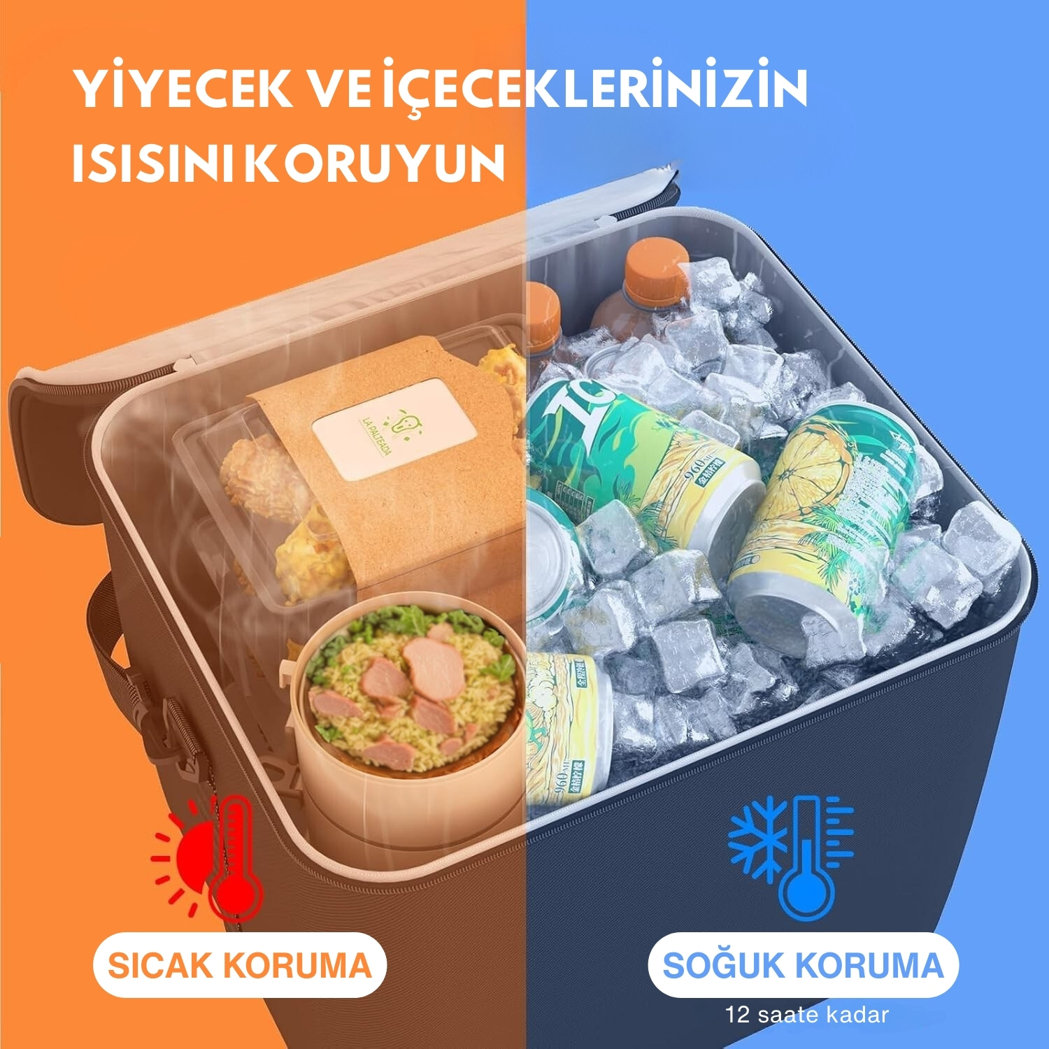 HAEGS Araç Bagaj Düzenleyici Soğutucu Çantalı Bagaj Organizer Sağlam Katlanabilir Otomobil ve SUV lar için Cepli 3 Ana Bölmeli 100L 90x40x28 cm - Bej 4