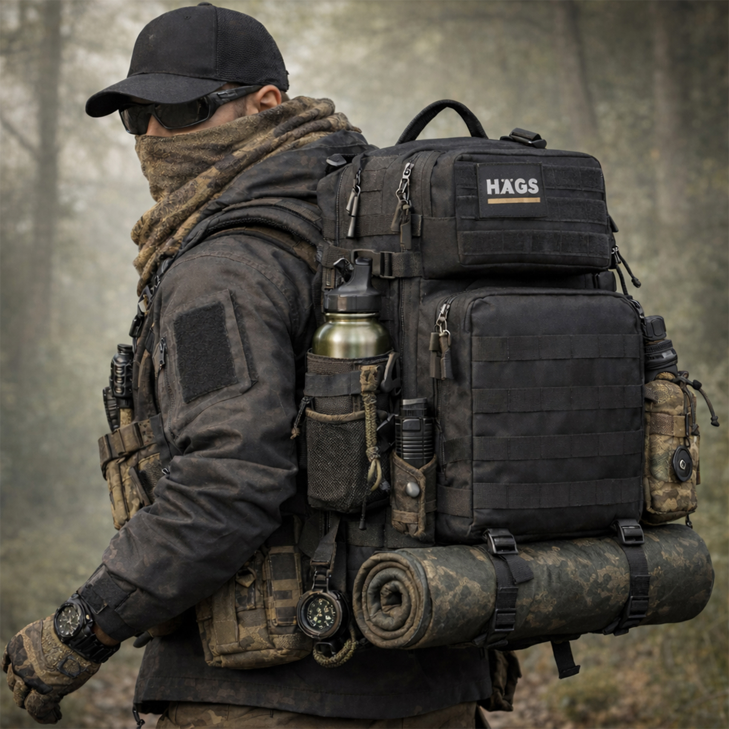 HAEGS Askeri Taktik Sırt Çantası Ordu Derecesinde Sağlam Ağır Hizmet Taktik Çanta 3 Günlük Acil Durum Hücum Çantası Kampçılık Dağcılık Trekking Seyahat Sırt Çantası- 45L - Sarı 8