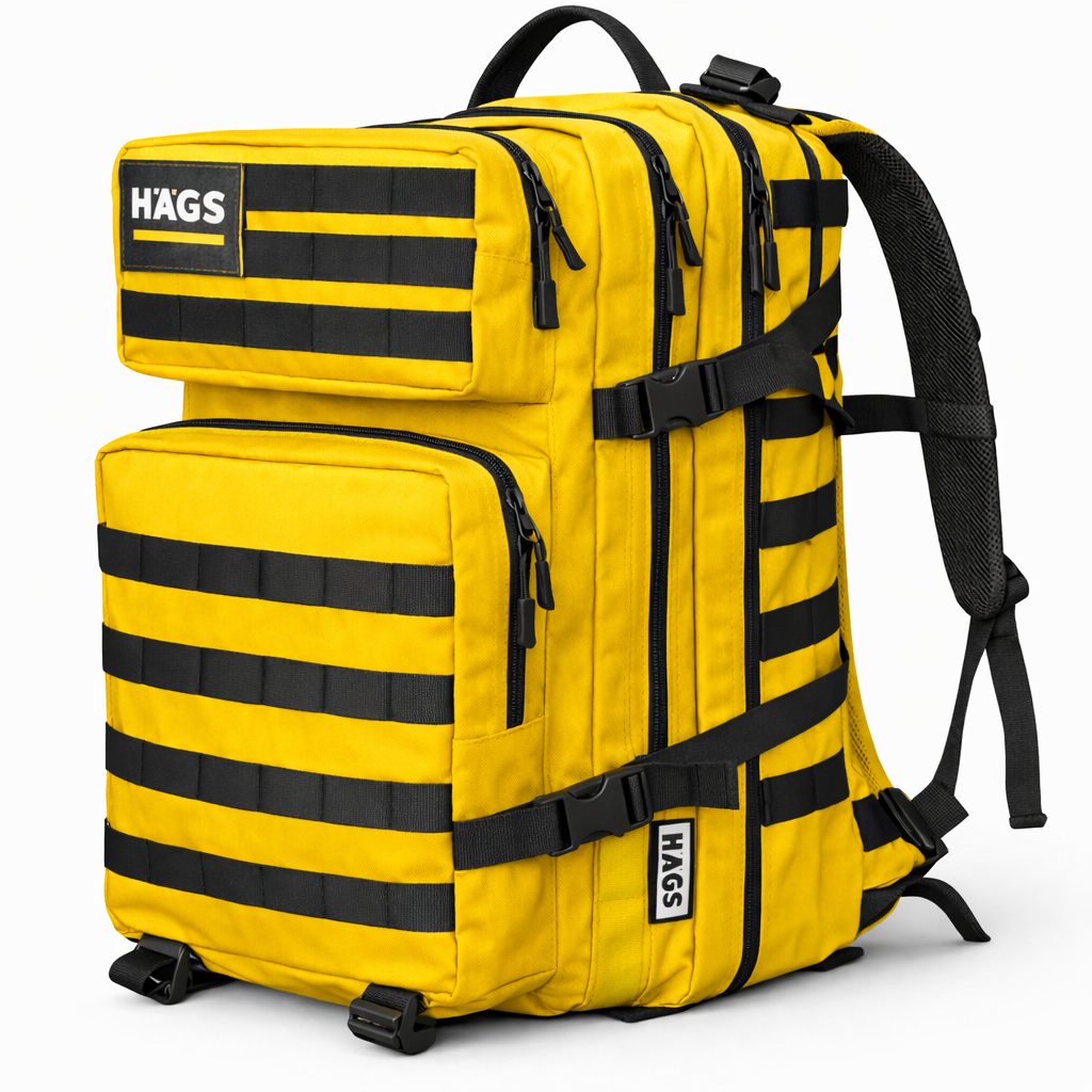 HAEGS Askeri Taktik Sırt Çantası Ordu Derecesinde Sağlam Ağır Hizmet Taktik Çanta 3 Günlük Acil Durum Hücum Çantası Kampçılık Dağcılık Trekking Seyahat Sırt Çantası- 45L - Sarı