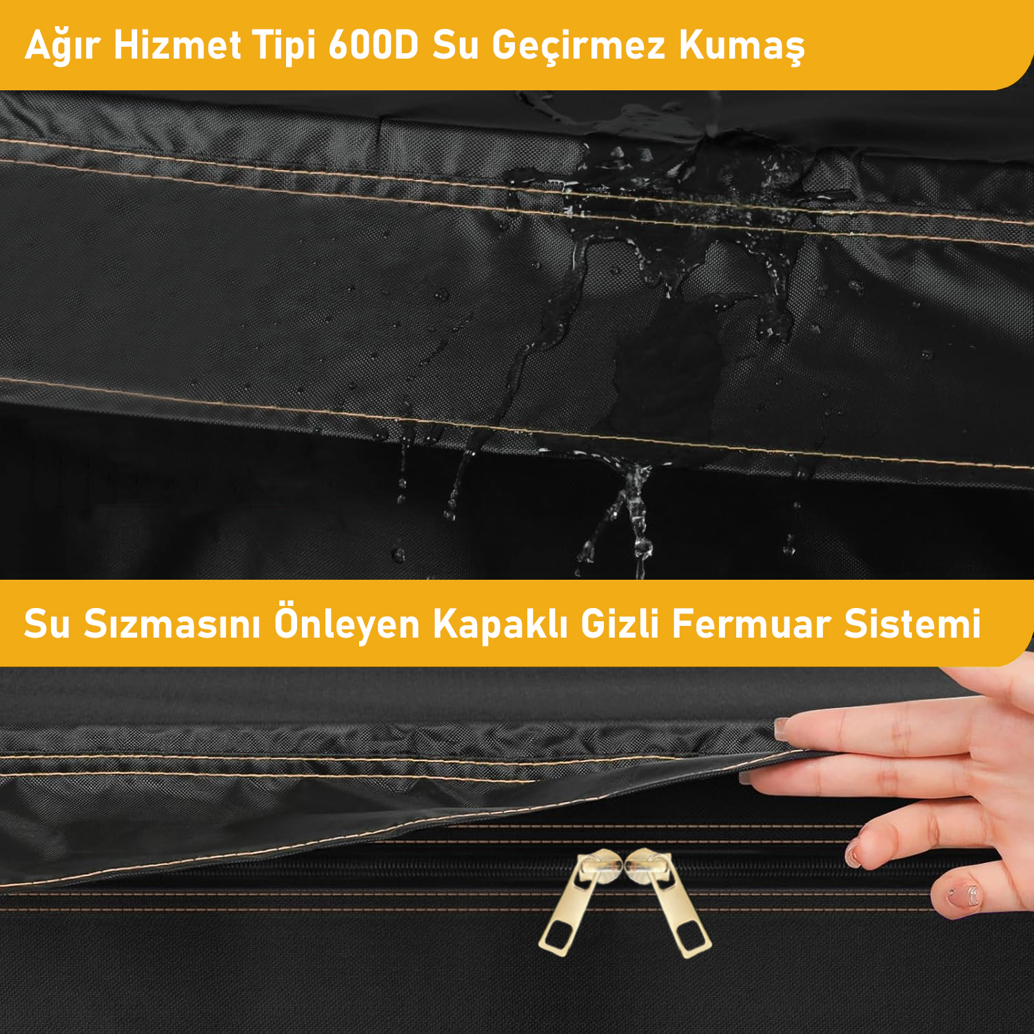 HAEGS Bahçe Mobilya Yastığı Minderi Saklama Çantası Hurç Yatak Yorgan Yastık Organizer Düzenleyici Depolama Hurcu Çantası Extra Büyük Battal Boy - 725 Lt Siyah 5