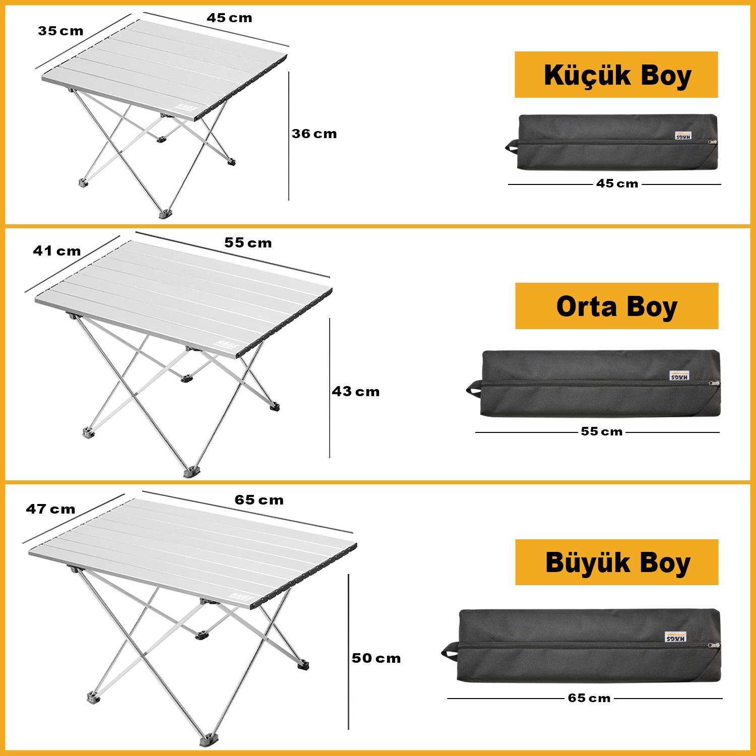 HAEGS Full Alüminyum Katlanır Kamp Masası Piknik BBQ Balıkçılık Avcılık Plaj Hiking için Kolay Taşınabilir Kompakt Outdoor Ultra Hafif Kamp Masası Medium - Gümüş 5