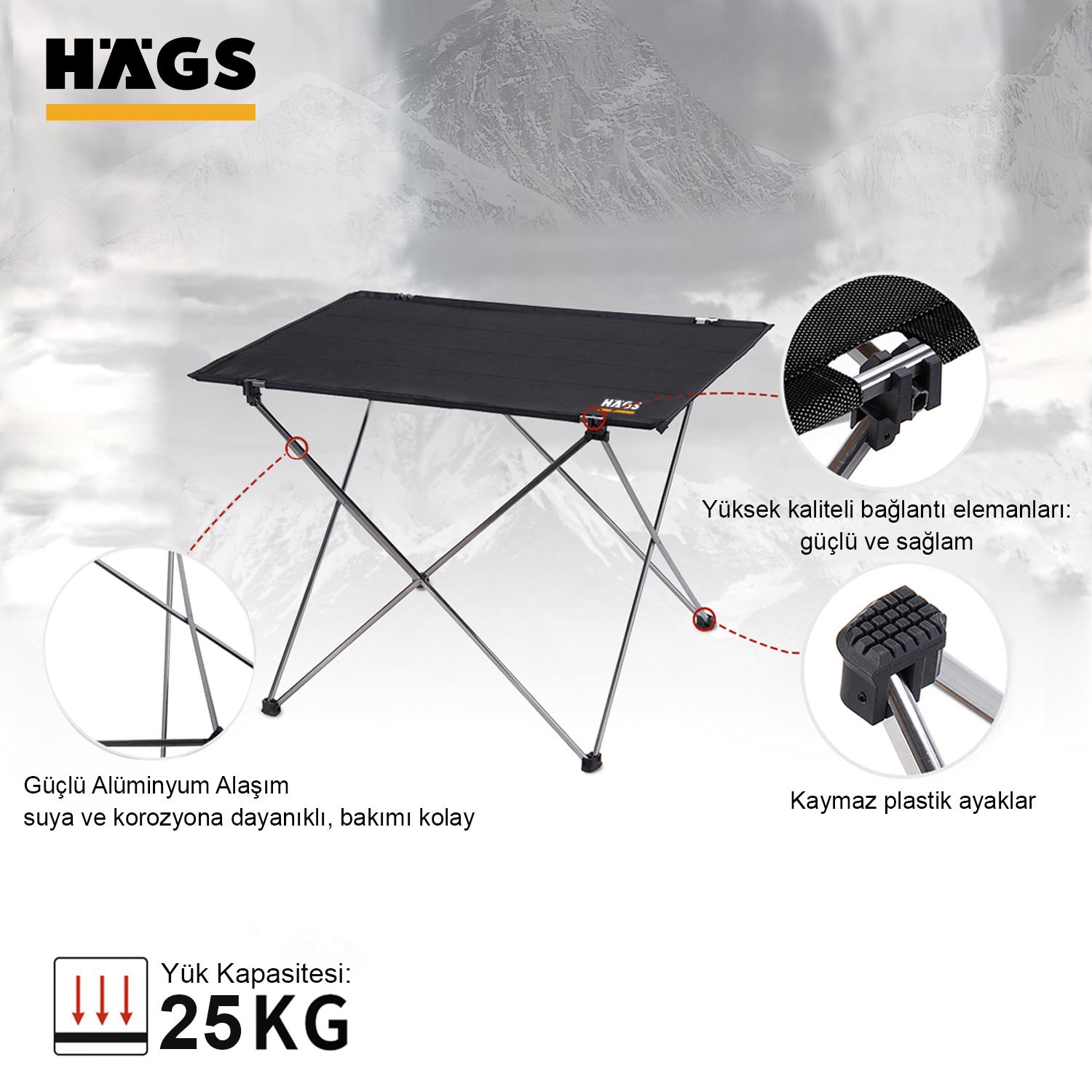 HAEGS Ultralight Katlanır Kamp Masası Piknik BBQ Balıkçılık Avcılık Plaj Hiking için Taşınabilir Kompakt Roll Up Outdoor Kamp Masası Medium - Kamuflaj 2