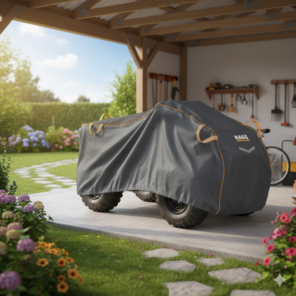 Haegs ATV Brandası ATV Koruma Kılıfı Örtüsü Su Geçirmez Dış Mekan Ağır Hizmet Tipi 4 Mevsim XXXL-255-110-120 - Gri 2