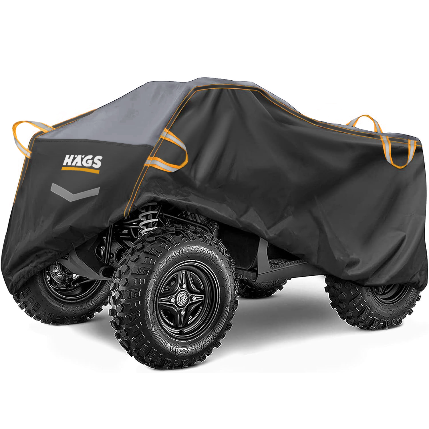 Haegs ATV Brandası ATV Koruma Kılıfı Örtüsü Su Geçirmez Dış Mekan Ağır Hizmet Tipi 4 Mevsim XXXL-255-110-120 - Siyah - Gri