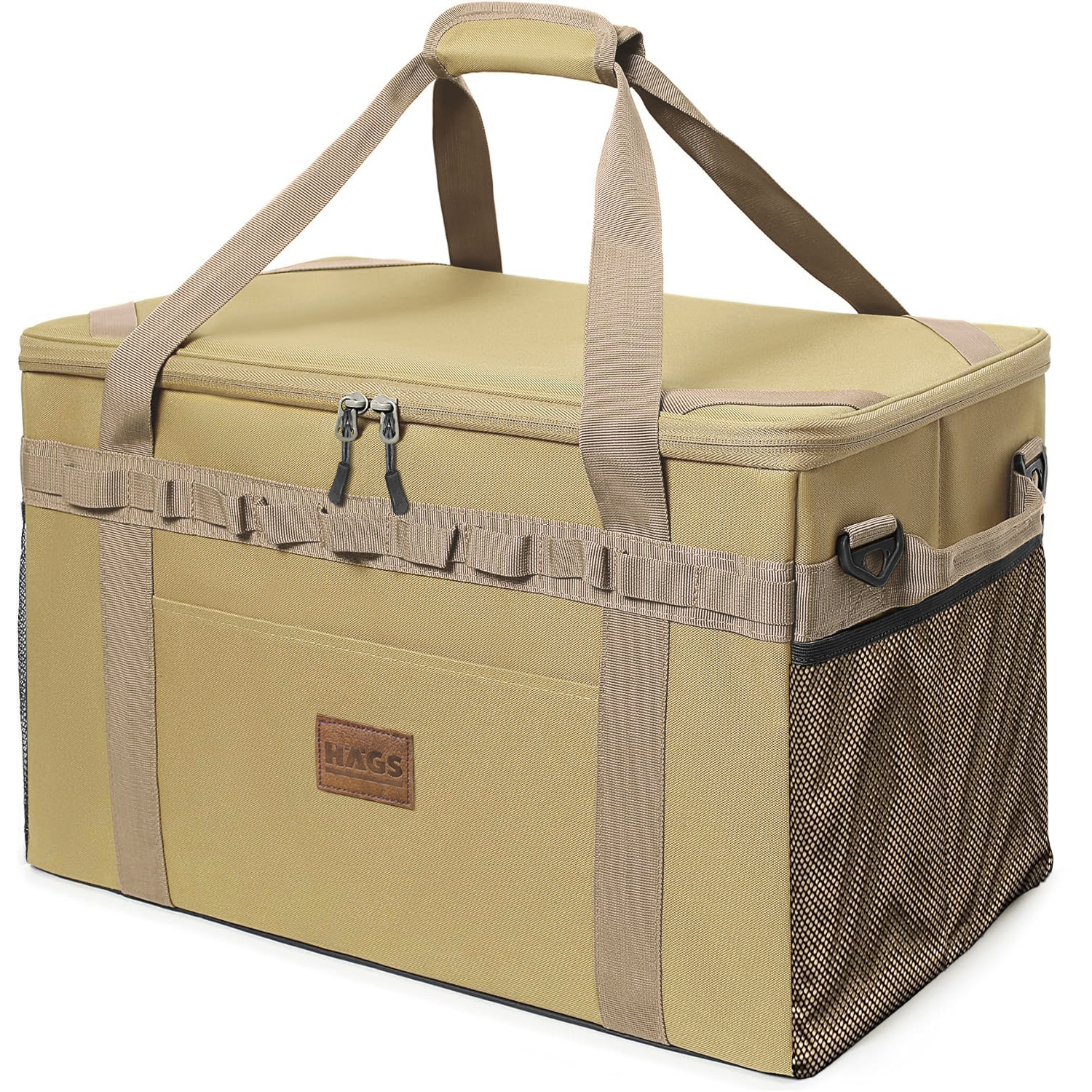 Haegs Araba Bagaj Organizer Çanta Çok Amaçlı Termal Çanta Araç içi Alet Eşya Düzenleyici Kamp Malzemeleri Piknik Çantası Taktik Yalıtımlı Soğutucu Yemek Taşıma Çantası 45 Lt haki