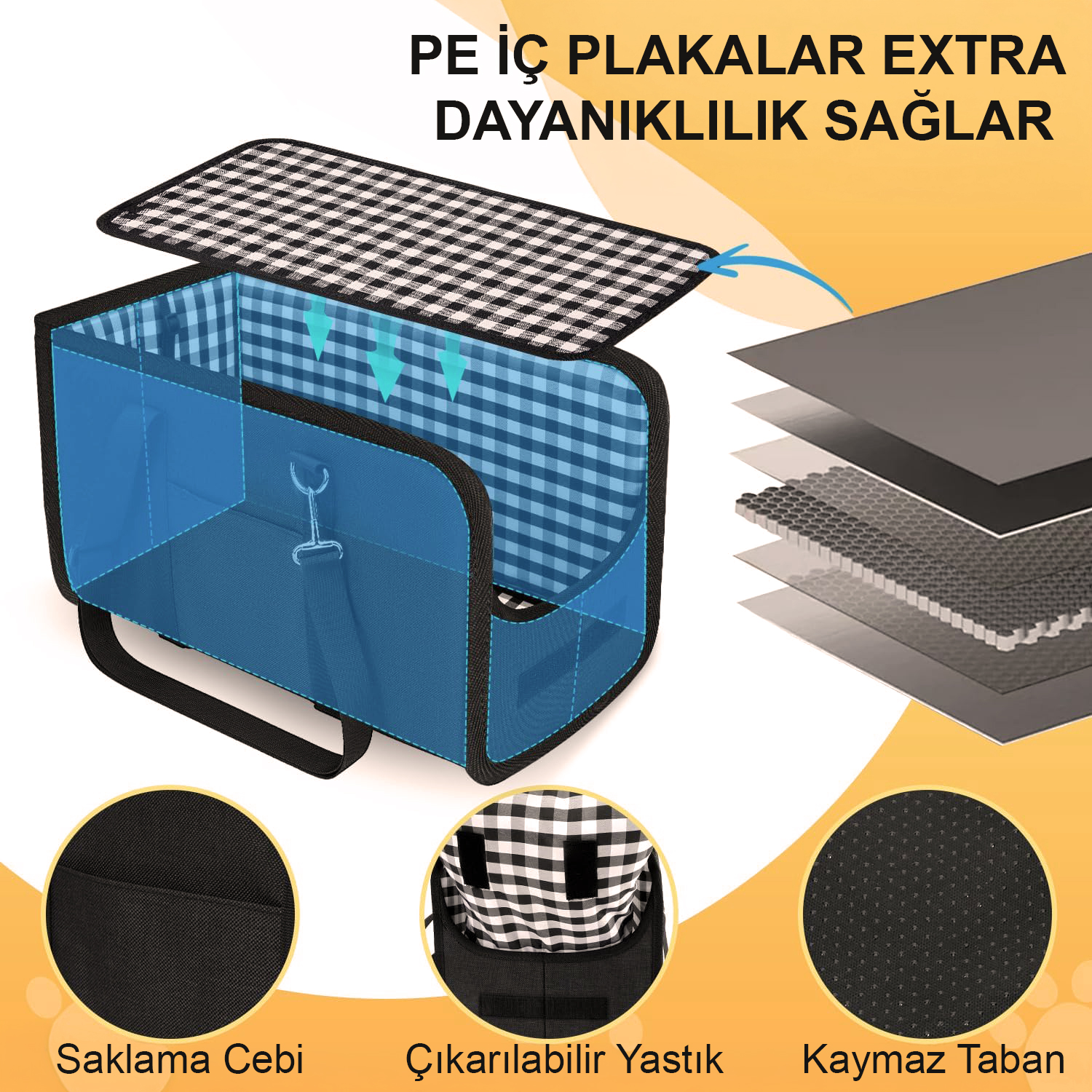 Haegs Araç Konsol Üstü Köpek Koltuğu - Köpek Taşıma Çantası Küçük Köpekler İçin Taşınabilir Köpek Yatağı Kol Dayama Yeri Olan Yumuşak Minderli Evcil Hayvan Araba Koltuğu Gri - Gri 2