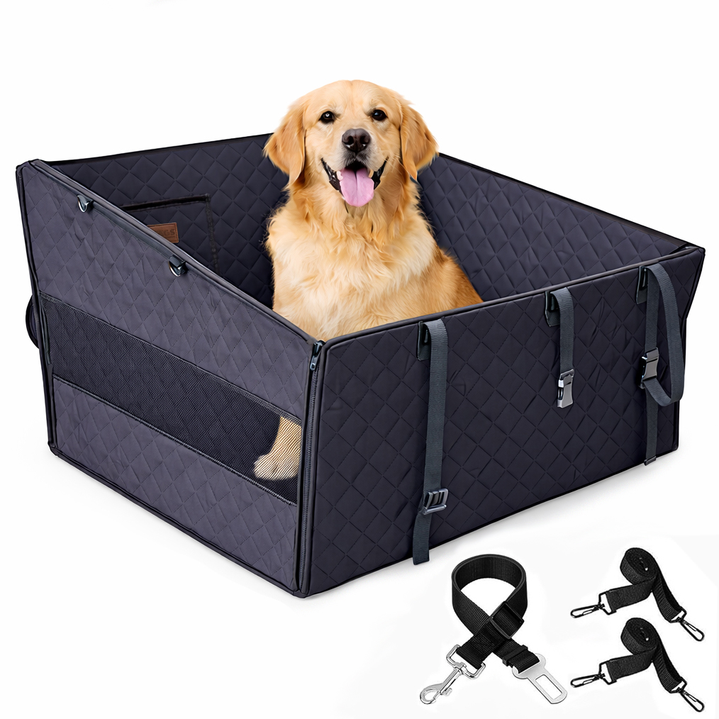 Haegs Büyük ve Orta Köpekler İçin Köpek Araba Koltuğu Evcil Hayvan Araç içi Hamağı Köpekler İçin Arka Koltuk Uzatıcı Su Geçirmez Oxford Kumaş Katlanabilir Evcil Hayvan Araba Koltuğu - Siyah