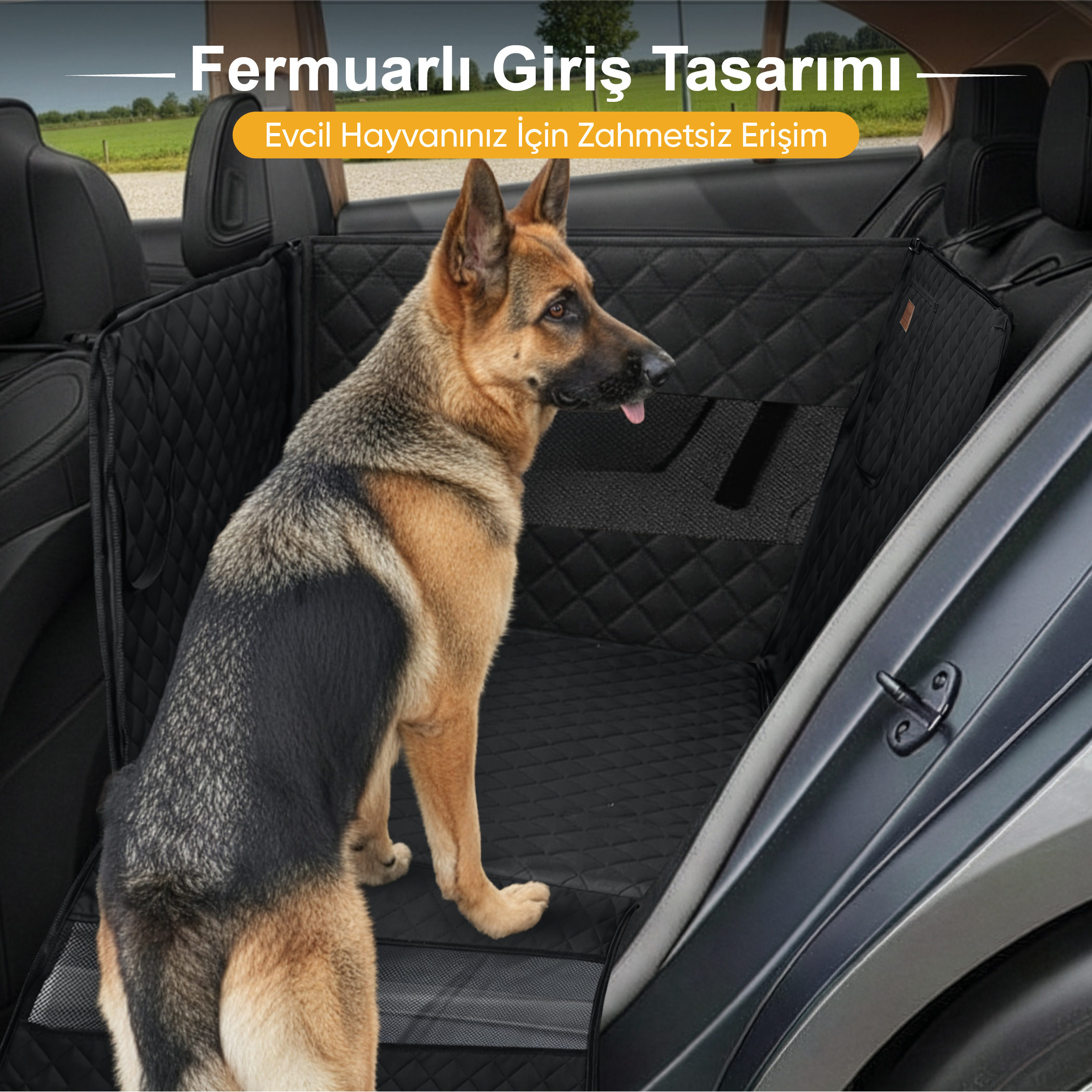 Haegs Büyük ve Orta Köpekler İçin Köpek Araba Koltuğu Evcil Hayvan Araç içi Hamağı Köpekler İçin Arka Koltuk Uzatıcı Su Geçirmez Oxford Kumaş Katlanabilir Evcil Hayvan Araba Koltuğu - Gri 8