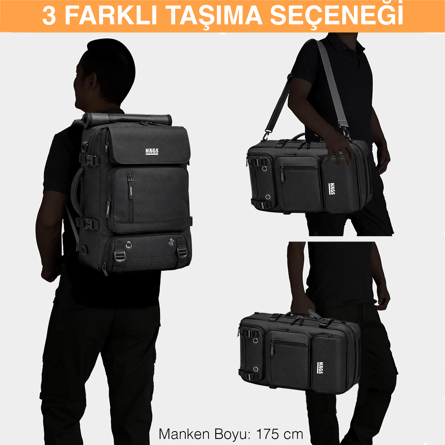 Haegs Seyahat Sırt Çantası 3in1 Dönüştürülebilir El Bavulu Kadınlar ve Erkekler için Uçak Onaylı Ayakkabı Bölmeli Multi Cepli Organizer Sırt ve El Çantası Pembe 7