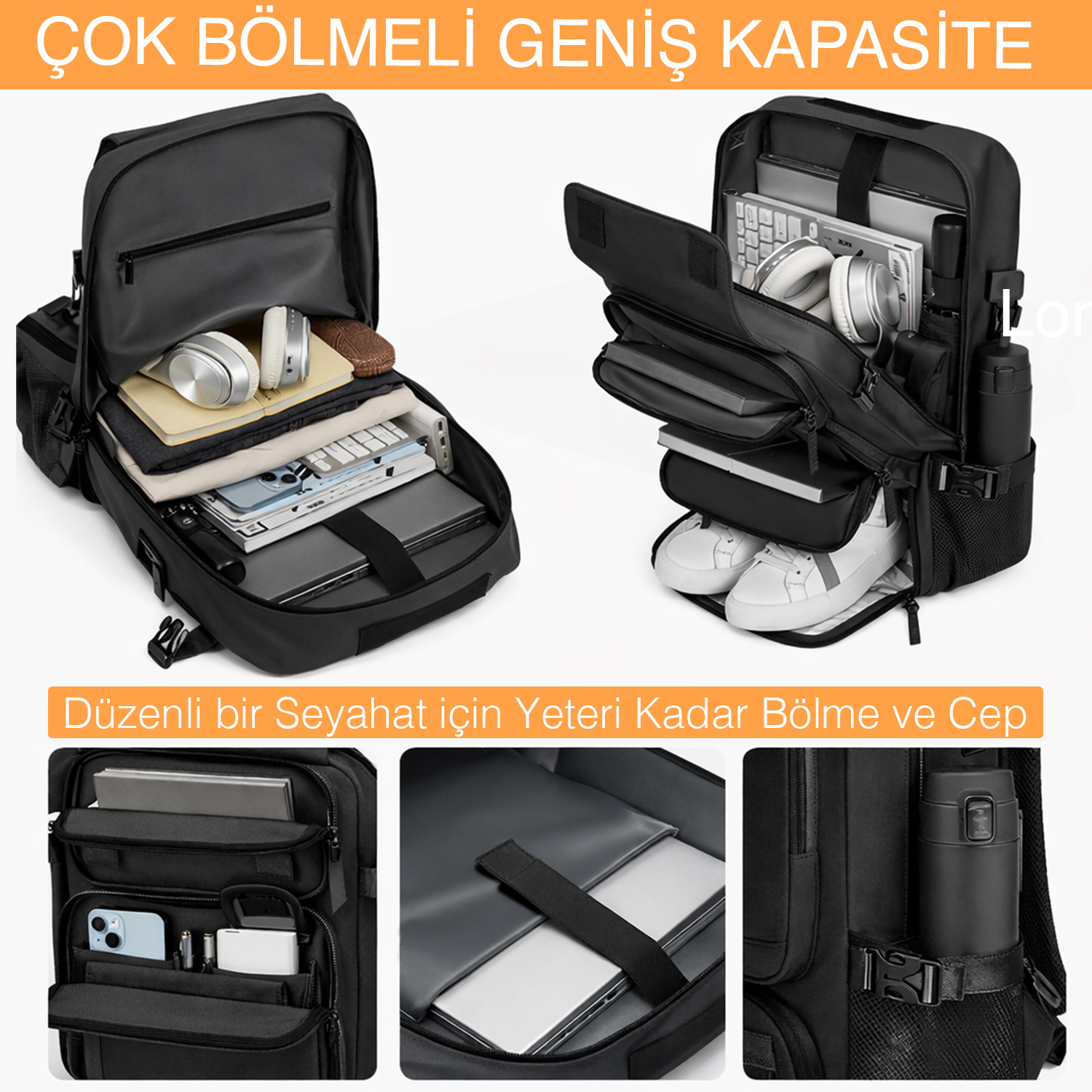 Haegs Seyahat Sırt Çantası 3in1 Dönüştürülebilir El Bavulu Kadınlar ve Erkekler için Uçak Onaylı Ayakkabı Bölmeli Multi Cepli Organizer Sırt ve El Çantası Pembe 8