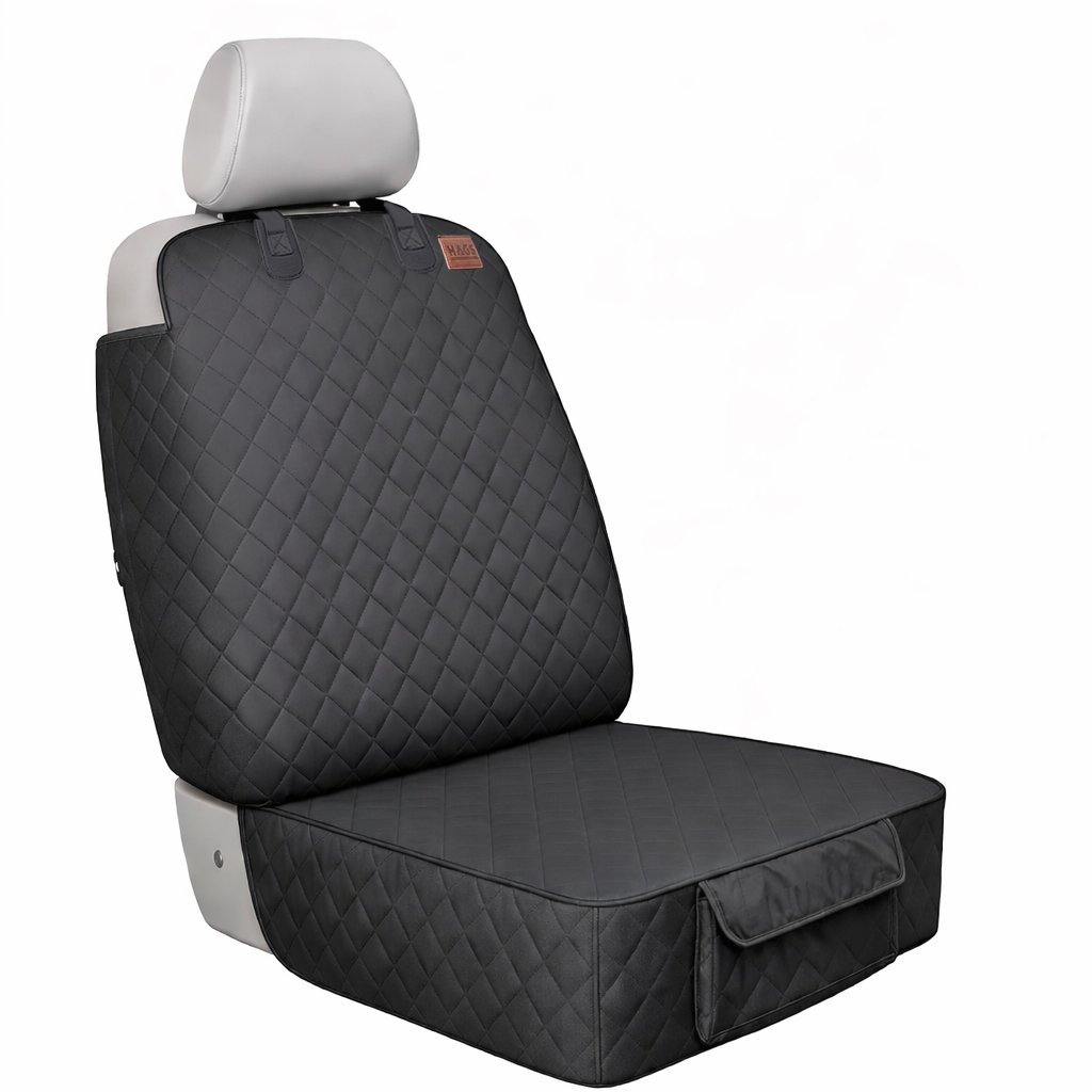 Haegs Evcil Hayvan Ön Koltuk Kılıfı - Araç Köpek Koltuk Koruma Örtüsü Yan Kanatlı Kaymaz Ağır Hizmet Tipi Su Geçirmez Koltuk Koruyucu Kılıf - Siyah