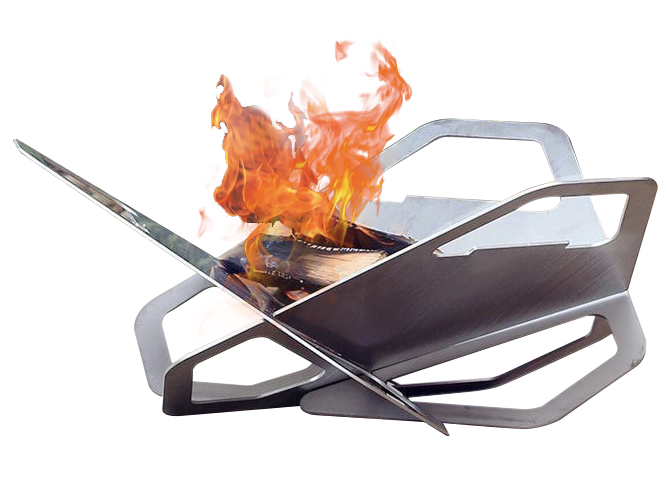 Haegs Fire Pit Portatif Ateş Çukuru Paslanmaz Çelik Krom BBQ Grill Izgaralı Kamp Ateşi Kolay Taşınabilir Odun Kömür Dış Mekan Outdoor Barbekü Mangal 56cm x 56cm 1