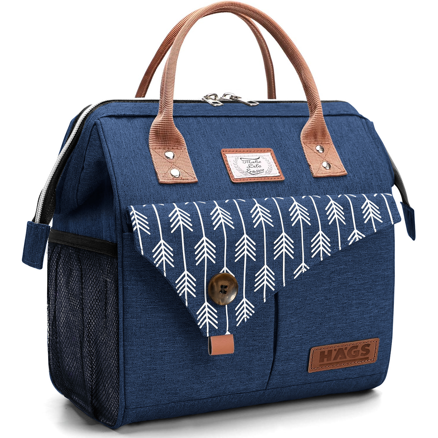 Haegs Kadın Termal Çanta Yalıtımlı Yemek Taşıma Bayan Yemek Kutusu Kamp Piknik Ofis İçin 11L Lacivert