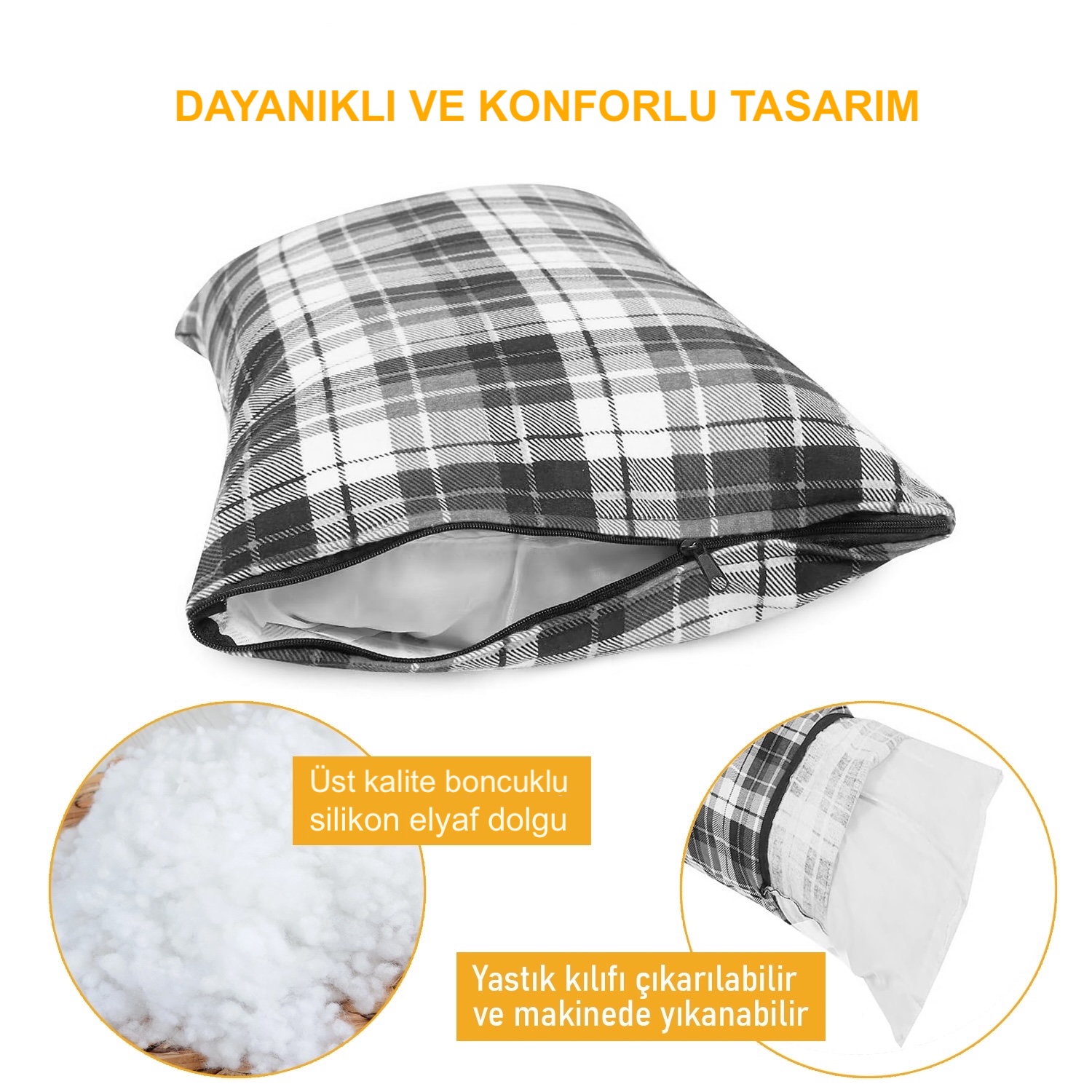 Haegs Kamp Yastığı Seyahat Yastığı Silikon Elyaf Dolgulu Hafif Küçük Yastık Orta Sertlikte Nefes Alabilir Kılıf Kamp Uçak ve Araba İçin İdeal 30x45cm Flanel Kırmızı 5