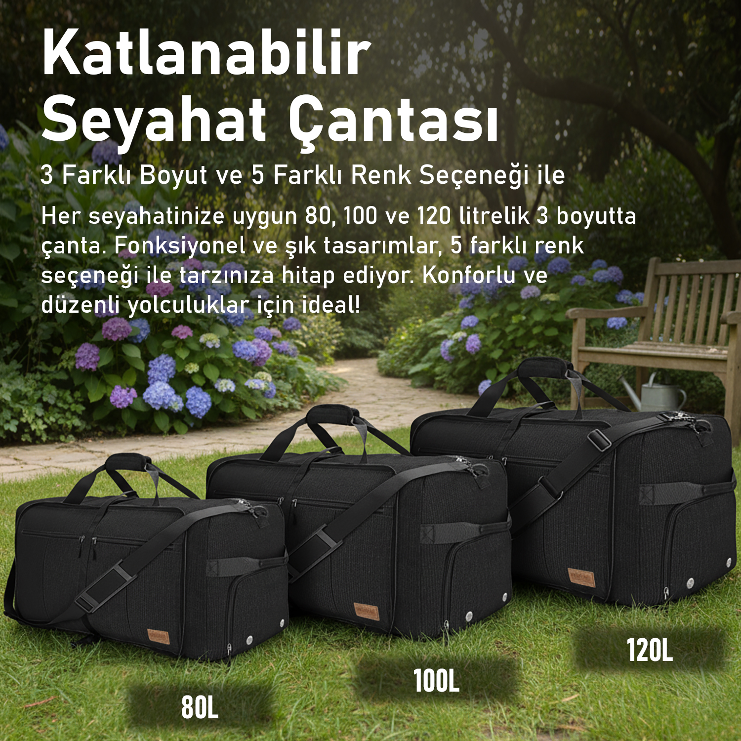 Haegs Katlanabilir Seyahat Çantası Büyük Boy El Bagajı Çantası Erkekler ve Kadınlar için Ayakkabı Bölmeli Hafta Sonu Geceleme Katlanır Bavul Valiz Çanta 100L - Bordo 7