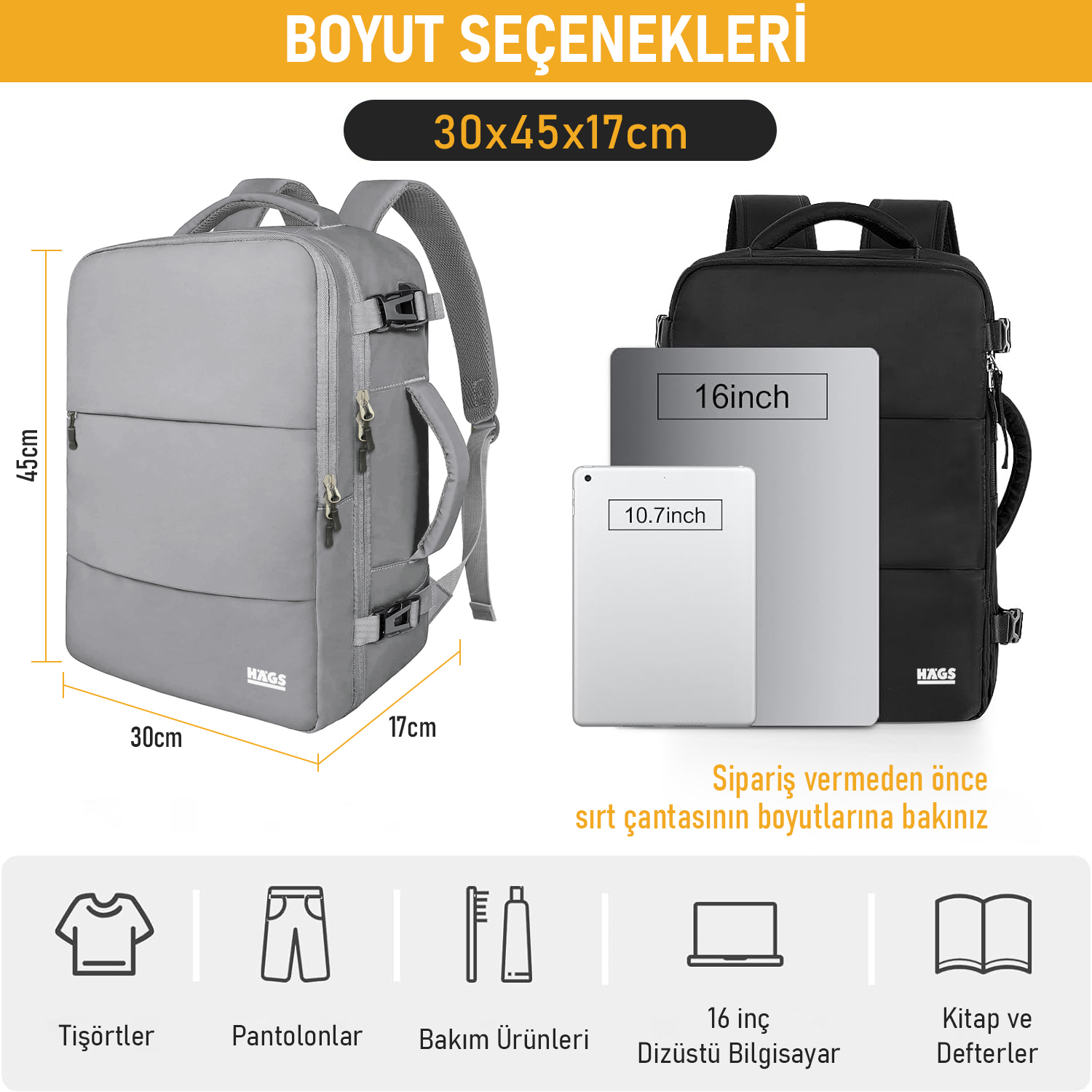 Haegs Laptop Sırt Çantası Seyahat Çantası Hafif El Çantası Küçük Bavul Valiz Uçak Onaylı Bagaj Çantası Erkek ve Bayan İçin 15 6 inç Notebook Dizüstü Bilgisayar Macbook Laptop Çantası Gri 2