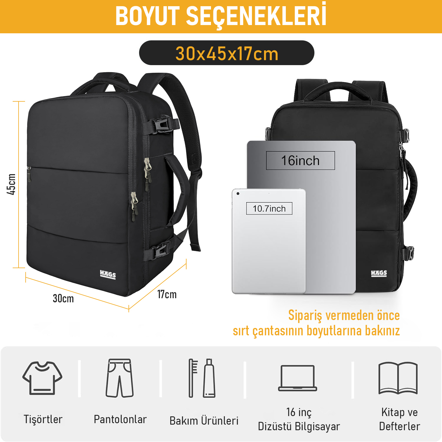 Haegs Laptop Sırt Çantası Seyahat Çantası Hafif El Çantası Küçük Bavul Valiz Uçak Onaylı Bagaj Çantası Erkek ve Bayan İçin 15 6 inç Notebook Dizüstü Bilgisayar Laptop Macbook Çantası Siyah 2