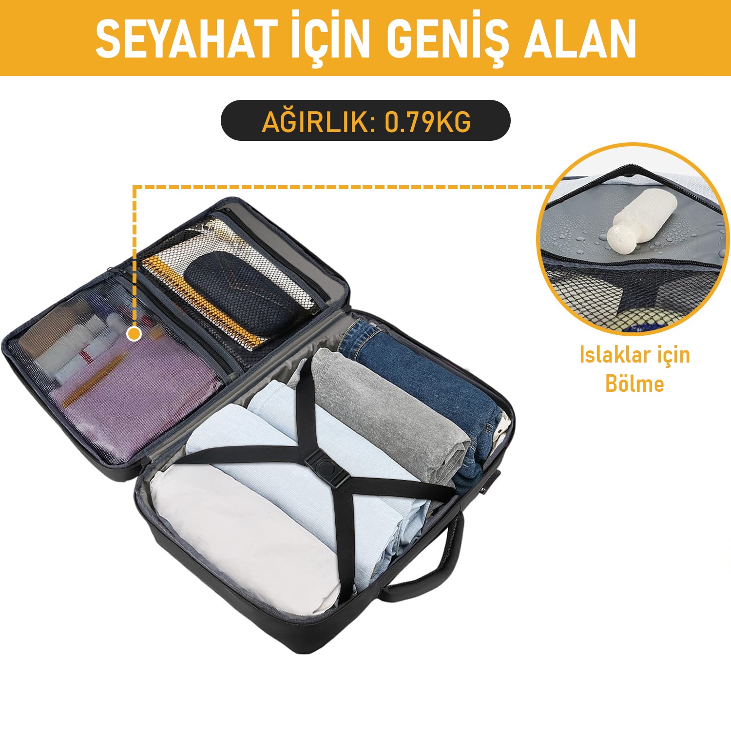 Haegs Laptop Sırt Çantası Seyahat Çantası Hafif El Çantası Küçük Bavul Valiz Uçak Onaylı Bagaj Çantası Erkek ve Bayan İçin 15 6 inç Notebook Dizüstü Bilgisayar Macbook Laptop Çantası Gri 4