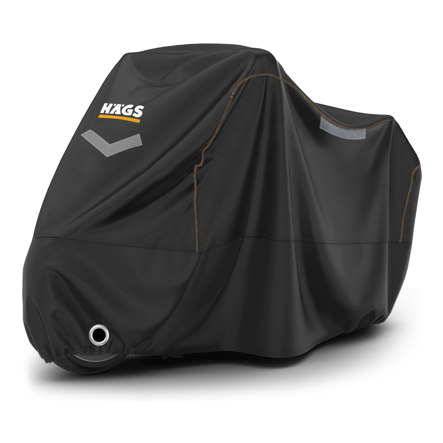 Haegs Motosiklet Brandası Motor Kılıfı Örtüsü Dış Mekan Motosiklet Örtüsü Su Geçirmez Rüzgar Toz Geçirmez Motor Garaj Brandası Kışa Dayanıklı XL 245x95x125 cm - Siyah