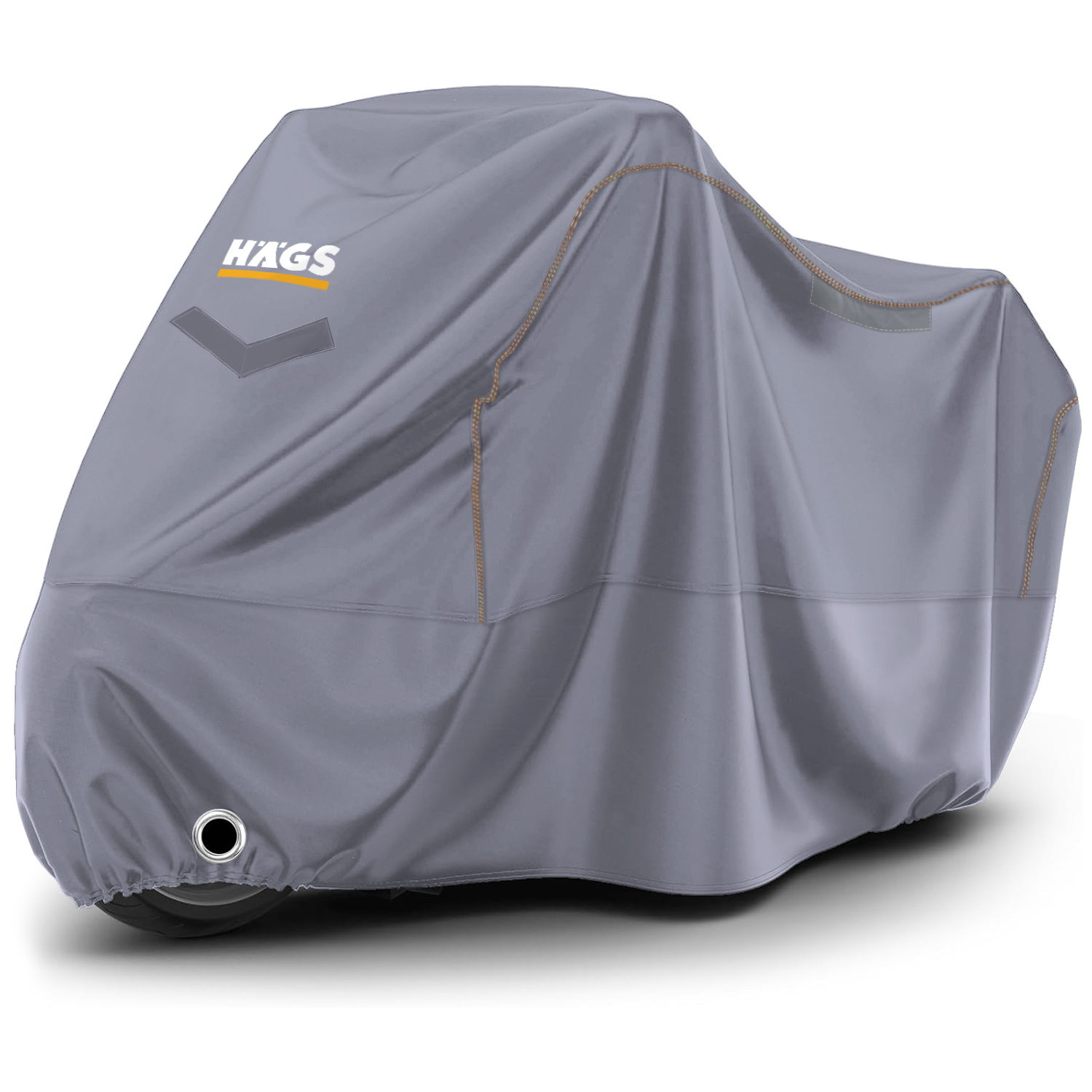 Haegs Motosiklet Brandası Motor Kılıfı Örtüsü Dış Mekan Motosiklet Örtüsü Su Geçirmez Rüzgar Toz Geçirmez Motor Garaj Brandası Kışa Dayanıklı XXL 265x105x125 cm - Gri