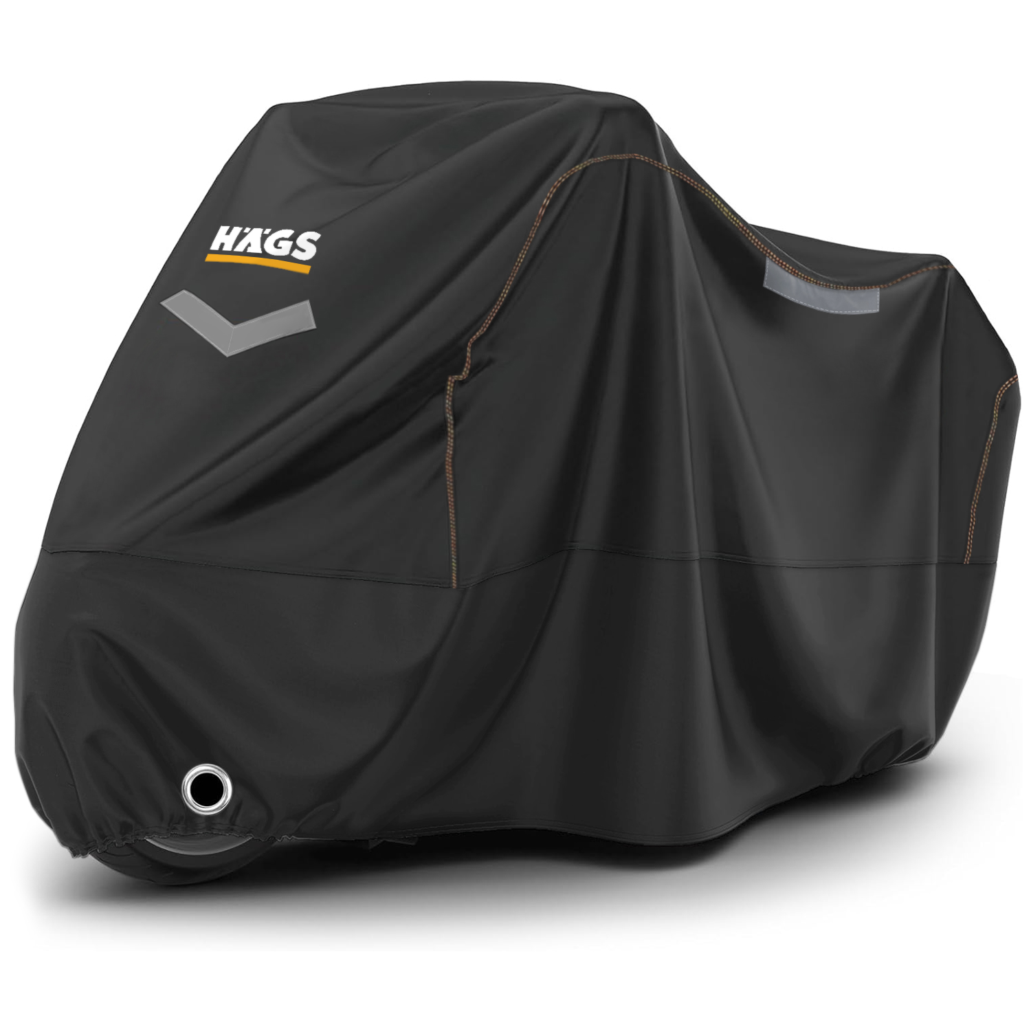Haegs Motosiklet Brandası Motor Kılıfı Örtüsü Dış Mekan Motosiklet Örtüsü Su Geçirmez Rüzgar Toz Geçirmez Motor Garaj Brandası Kışa Dayanıklı XXL 265x105x125 cm - Siyah