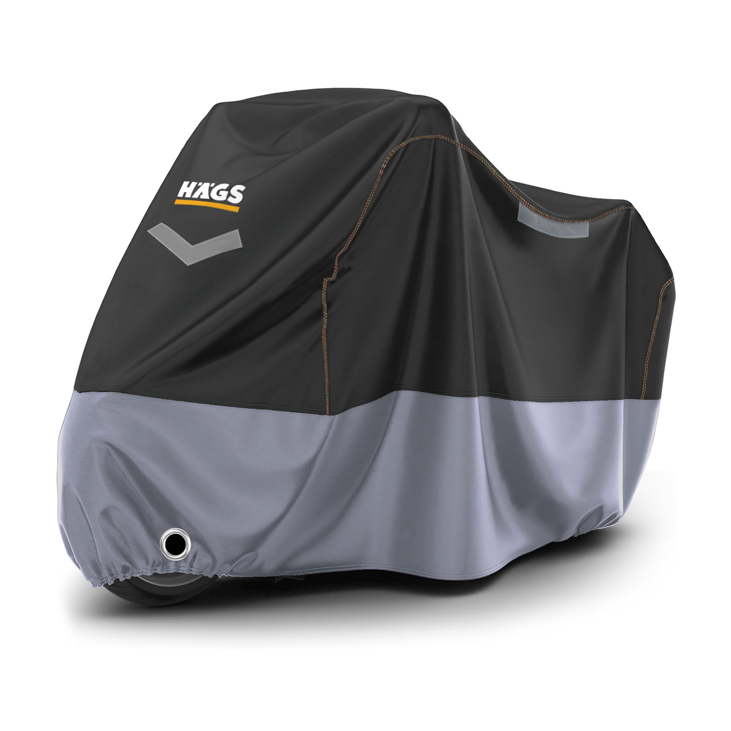 Haegs Motosiklet Brandası Motor Kılıfı Örtüsü Dış Mekan Motosiklet Örtüsü Su Geçirmez Rüzgar Toz Geçirmez Motor Scooter Garaj Brandası Kışa Dayanıklı L 220x95x125 cm - Siyah-Gri