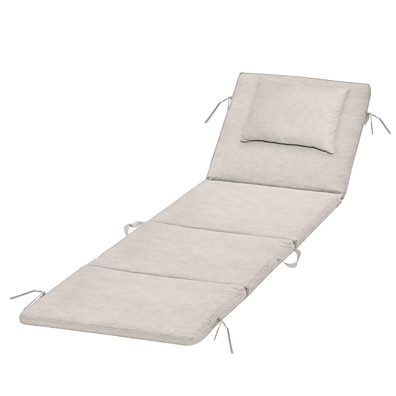 Haegs Plaj Minderi Plaj Çantası Tasarımlı Katlanır Plaj Matı Yastıklı Su Geçirmez Plaj Şezlong Minderleri 22 Dens 180x53x2cm - Bej