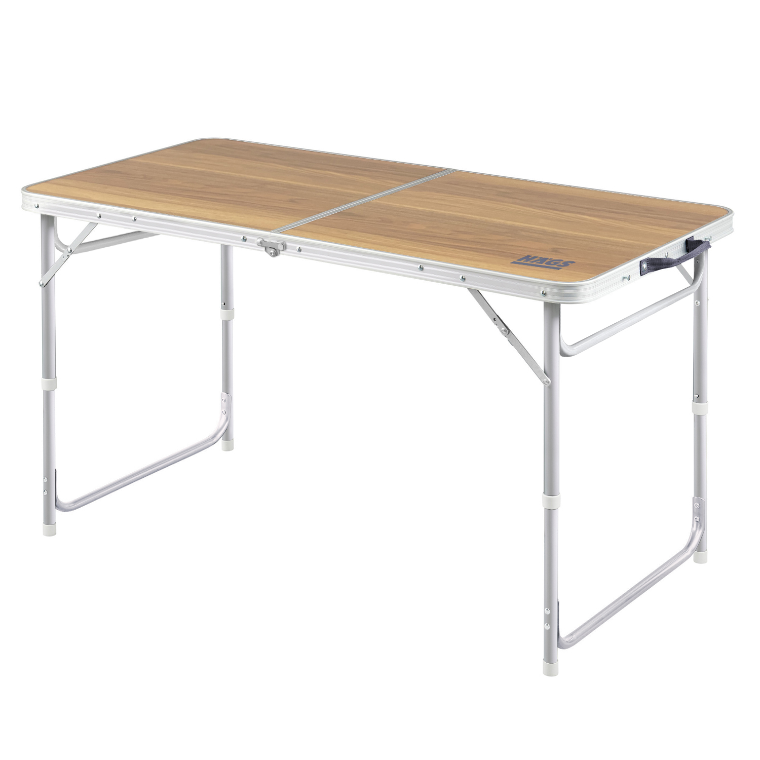 Haegs Portatif Kamp Masası 3 Yükseklik Ayarlı Katlanır Piknik Masası Kolay Taşınabilir Alüminyum Masa - 120x60 - Hareli Ceviz