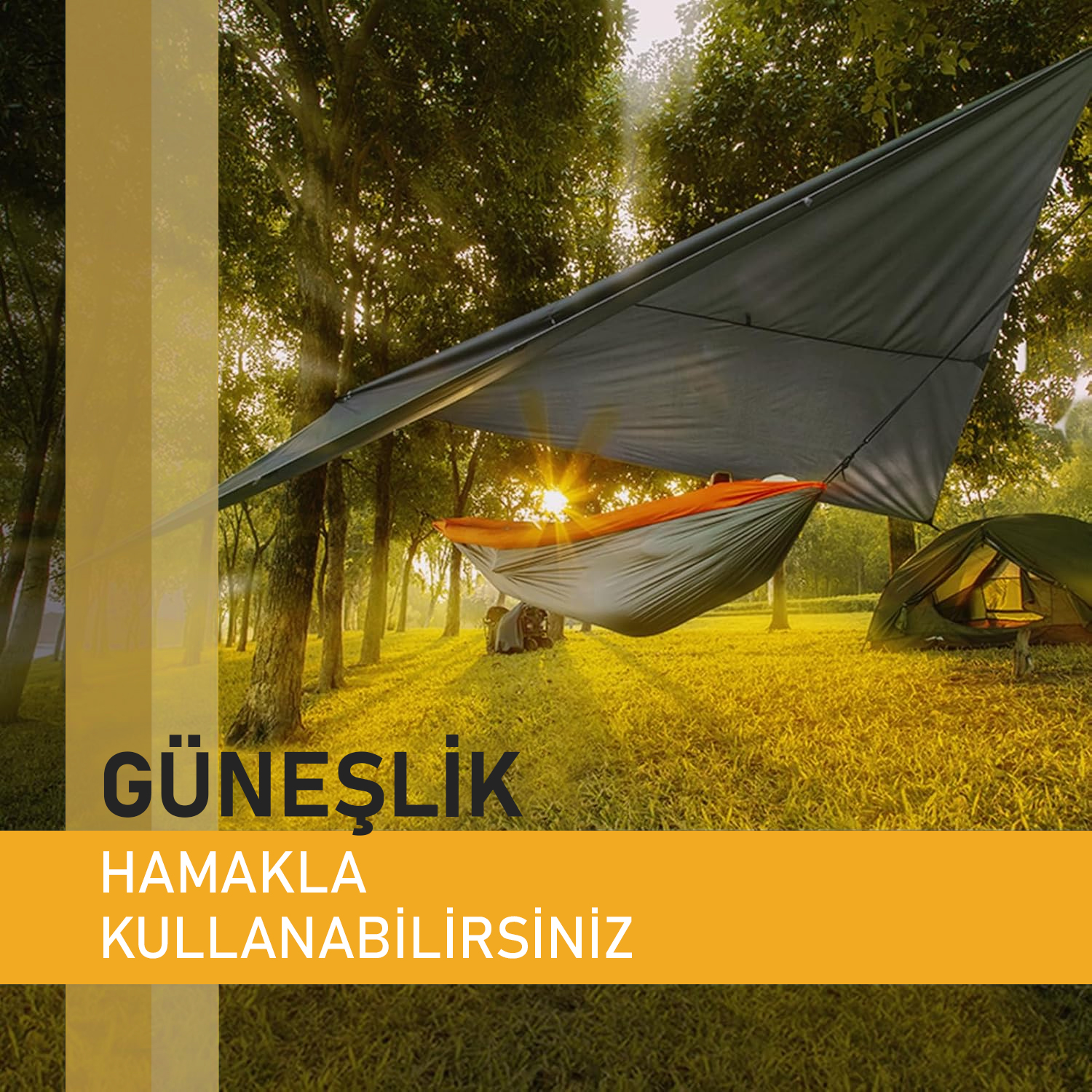 Haegs Tarp Gölgelik Tente Taşınabilir Örtü Branda Çok İşlevli Outdoor Açık Hava Kamp Seyahat Tente Branda Güneşlik Karavan Tente Yan Çadır Gölgelik - 300x300 cm - Gri 7