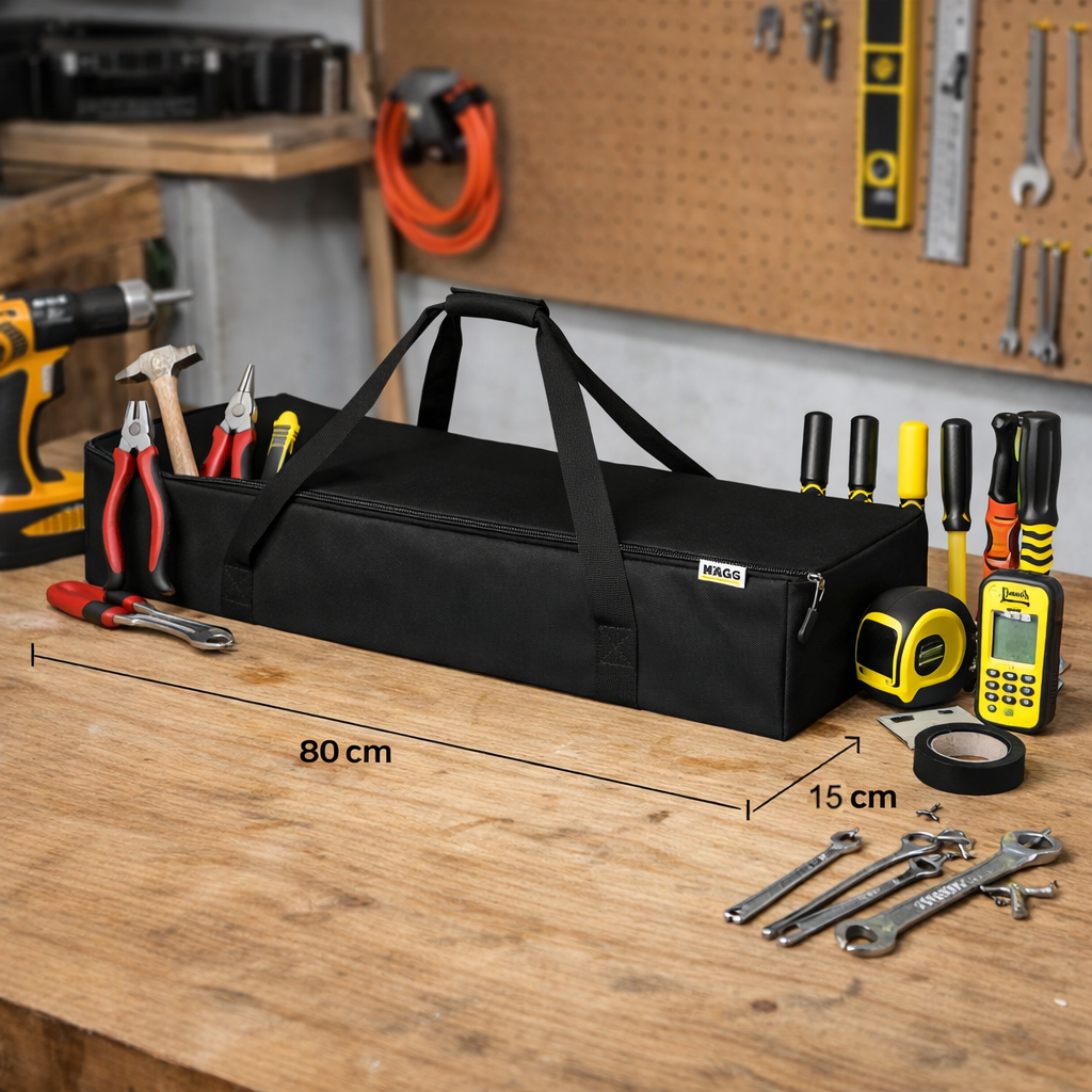 Haegs Taşıma Çantası Çok Amaçlı Küçük Alet Çantası Fermuarlı Dayanıklı Kamp Malzemeleri Saklama Çantası 20L 80 x 25 x 10 cm Siyah 3