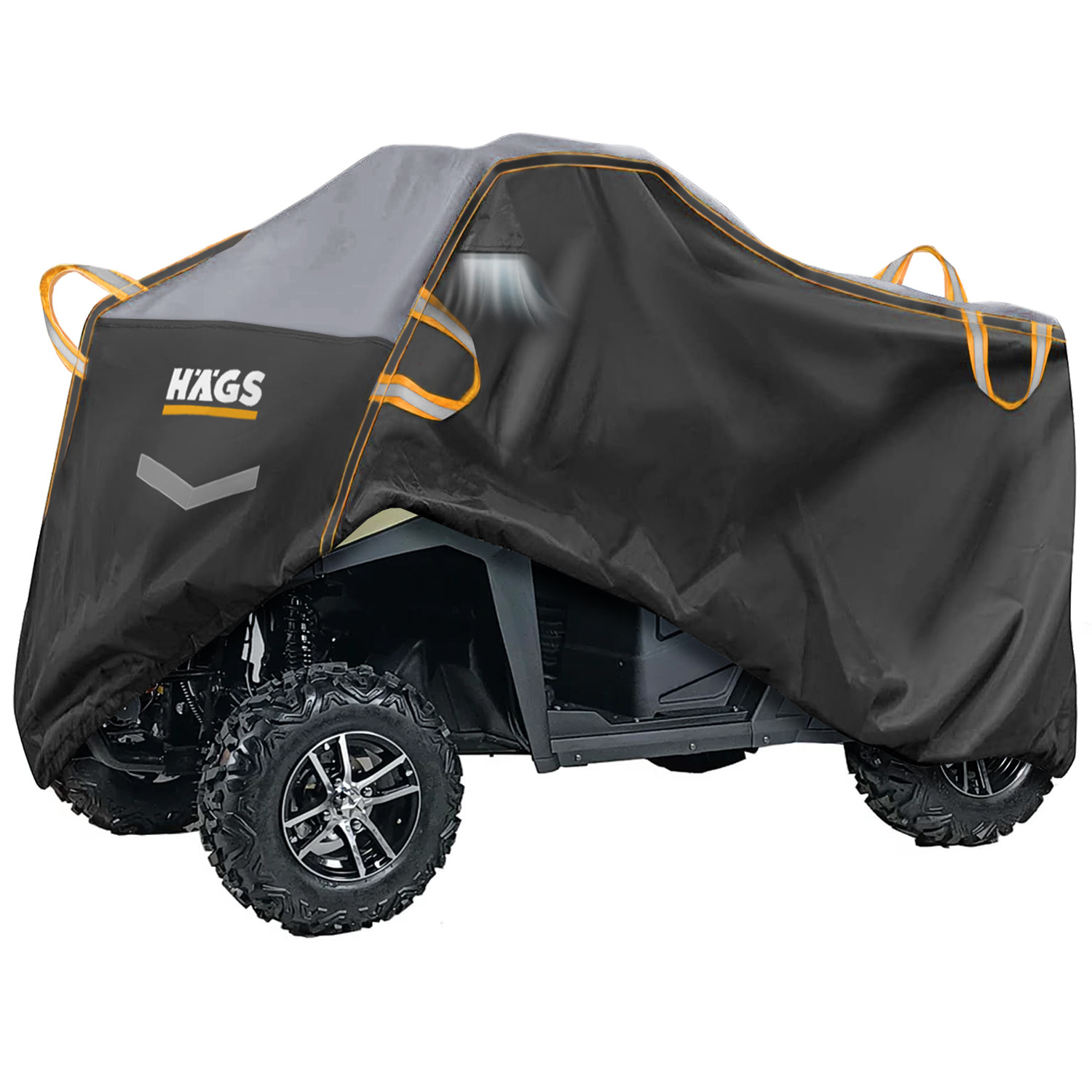Haegs UTV Brandası UTV Koruma Kılıfı Örtüsü Ağır Hizmet Tipi Su Geçirmez 4 Mevsim Koruma Tek Sıra Koltuklu 2-3 Kişilik UTV için M-350-175-180cm Siyah - Gri