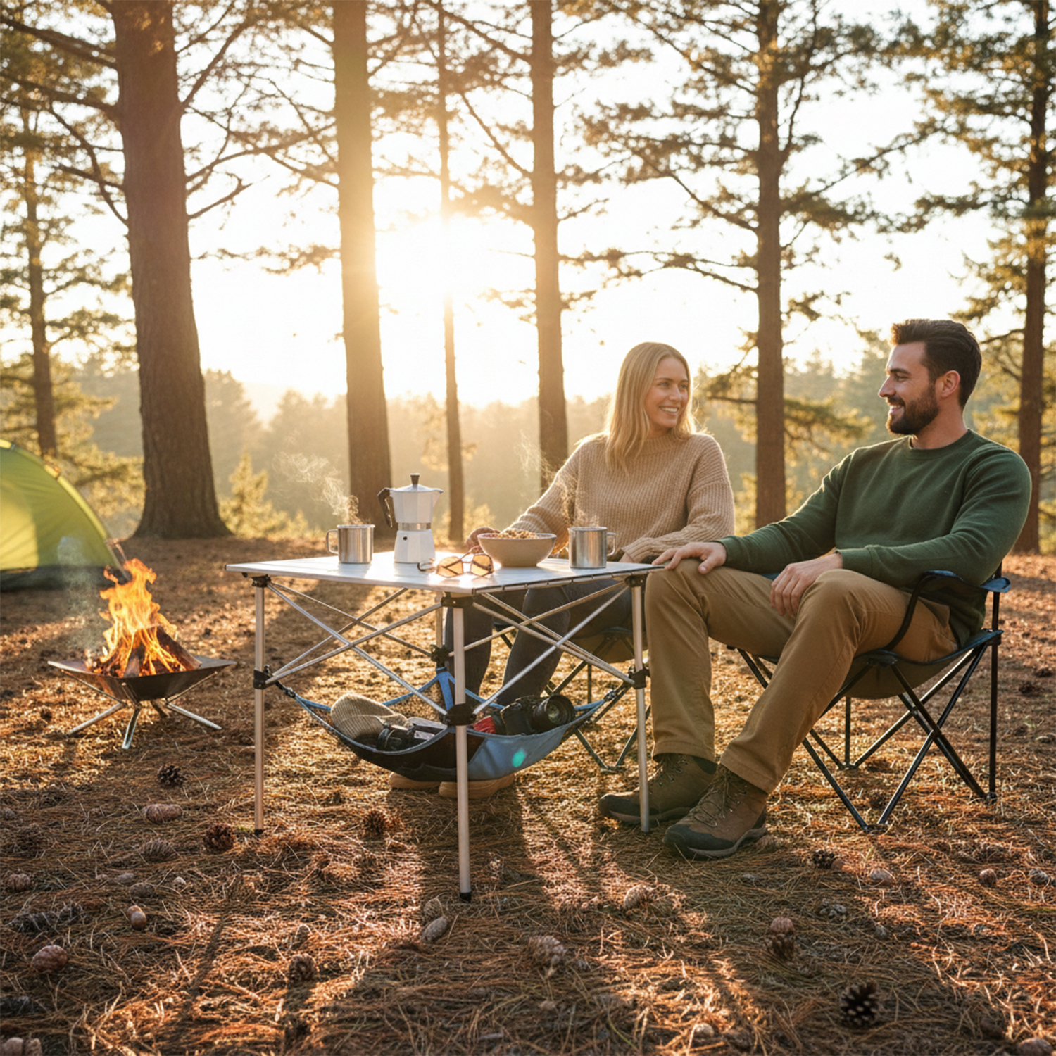 Masa Altı Saklama Filesi Kamp Piknik Outdoor için Masa Altı Kamp Malzemeleri Eşya Depolama Düzenleyici Organizer Kese Hurç File - M - 45x45 cm - Gri 4